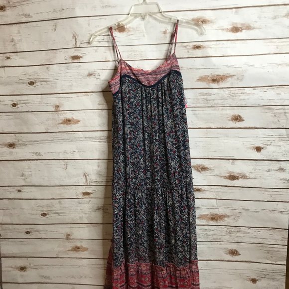 Xhilaration Dresses & Skirts - Xhilaration Navy Floral Eyelet Ruffle Dress